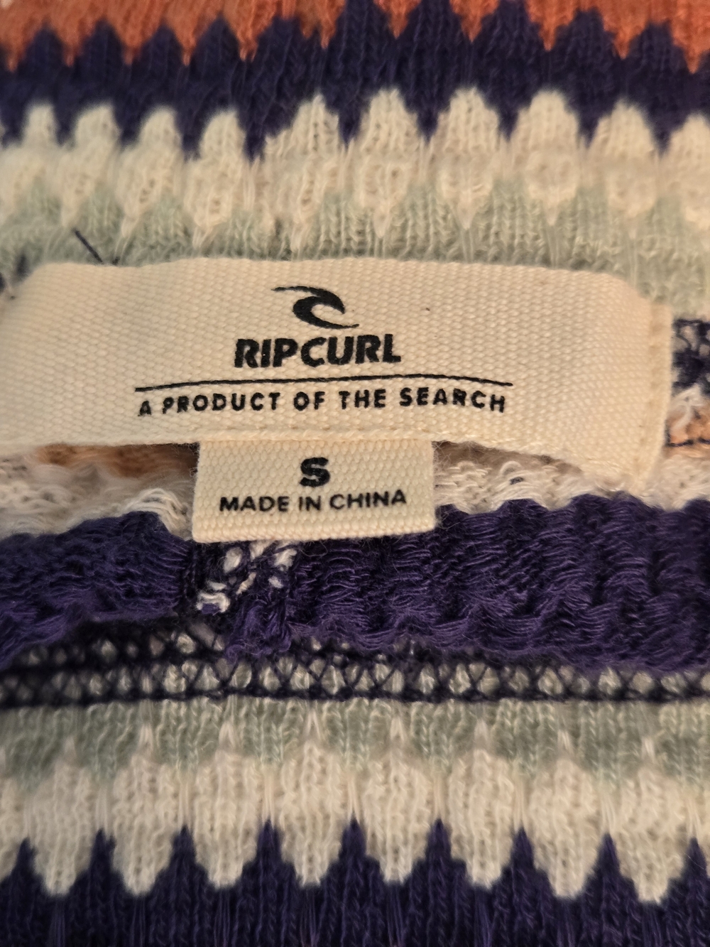 Rip Curl Multicolor Chevron Knit Pants in Navy, White, Peach & Mint - Picture 4 of 14